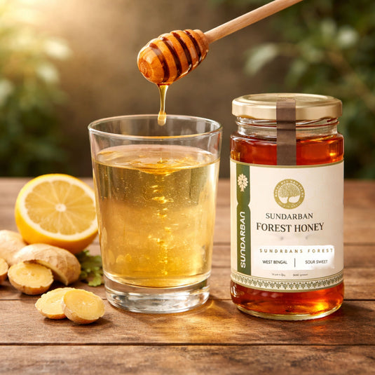 Honey Jar with Lukewarm water and lemon