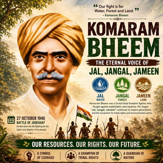 Komaram Bheem, legendary Gond tribal freedom fighter and indigenous hero of India.