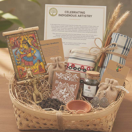 Premium luxury gift hamper by Royal Bee Brothers with raw forest honey
