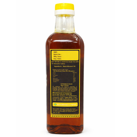 Kachi Ghani Black Mustard Oil | Cold Pressed | 100% Pure & Natural Mustard | 0% Palm Oi l