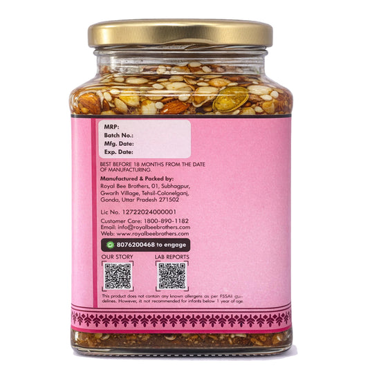 Forest Honey-soaked various types of Nuts and Seeds, Sun-Roasted for Aroma