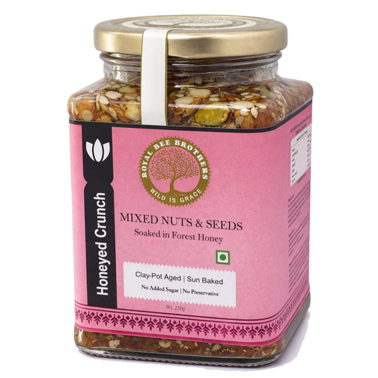 Forest Honey-soaked various types of Nuts and Seeds, Sun-Roasted for Aroma