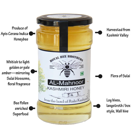 Jar of rare white honey with smooth texture and creamy, pale golden color.