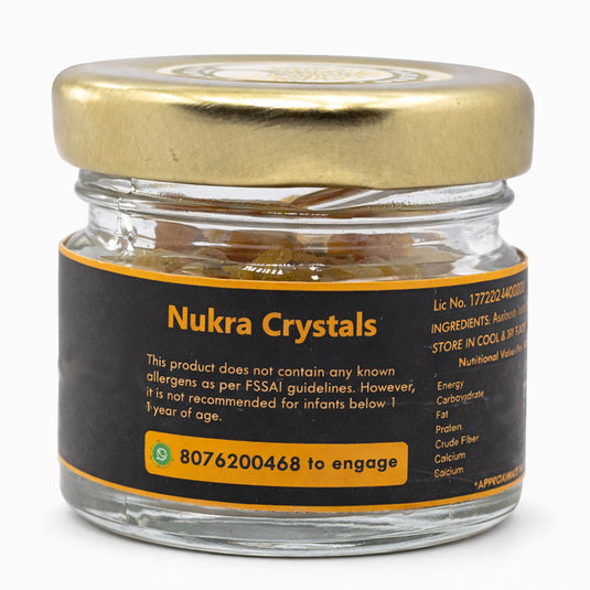 Pure Nukra Hing (asafoetida) with strong aroma and rich flavor, ideal for tempering dal, curries and pickles. Traditional Indian spice known for digestive benefits.