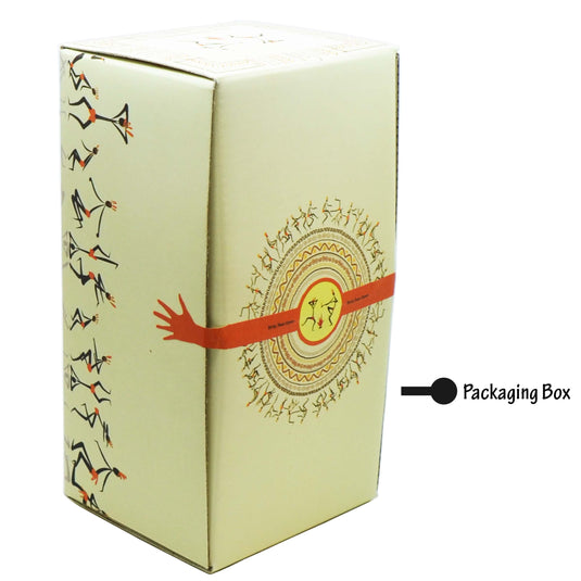 Decorative packaging honey bottle box with Worli artistic designs to give festive look