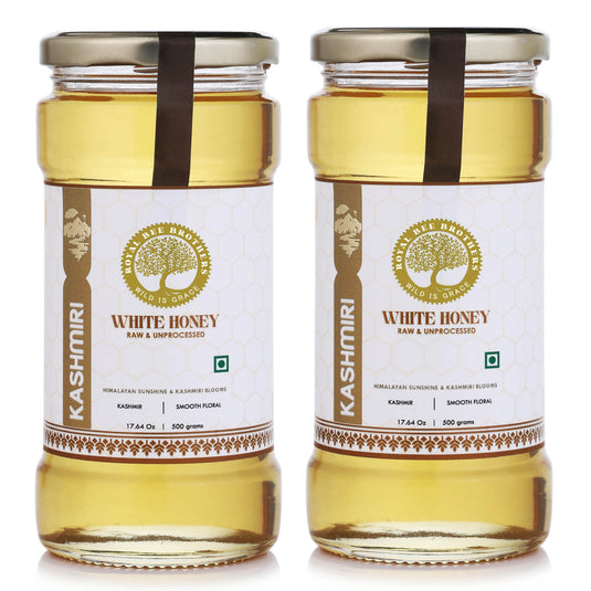 Kashmiri White Honey, Nectar of Sulai & Acacia Flora, Harvested from Kashmir Valley