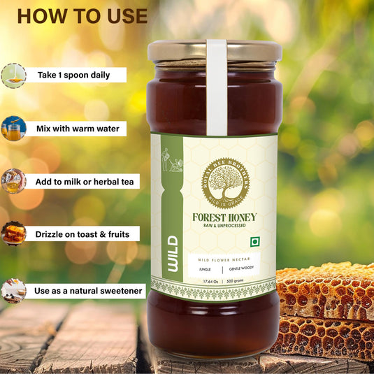 Wild Forest Honey, Harvested from Katarniyaghat Forest, UP, Nectar of Wildflower