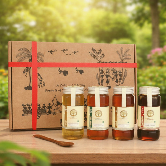 Veenapani - Contains 04 types of forest honey, wooden spoon