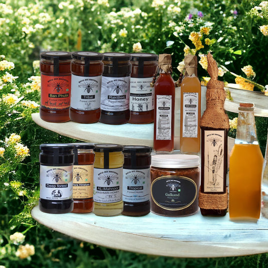 Mega Combo Pack -  Nine different types of Forest Honey, Cider and Jamun Vinegar, Gulkand