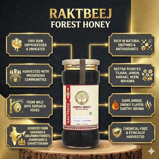 Raktbeej Forest Honey, Black Raw Forest Honey, Harvested from Abujhmarh Forest of Chhattisgarh