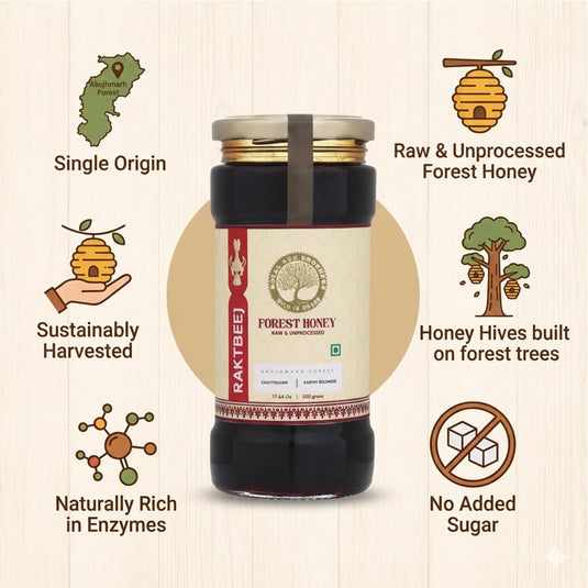 Raktbeej Forest Honey, Harvested from Abujhmarh Forest of Chhattisgarh