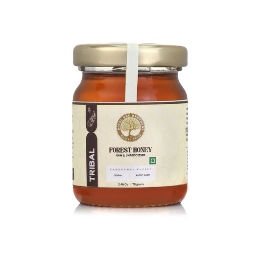 Luxury honey gift collection with seven unique raw and unprocessed honey jars sourced from untouched Indian forests and mountains