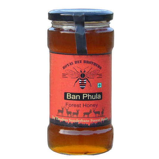 Natural forest honey from wild bees in Sundarbans, packed in glass bottle