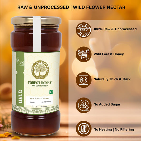 Wild Forest Honey, Harvested from Katarniyaghat Forest, UP, Nectar of Wildflower