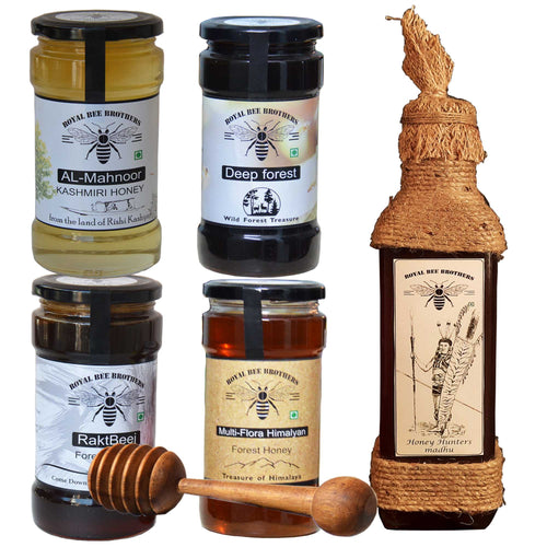 05 different type of Forest Honey - 500g * 4 + 650g *1 Royal Bee Brothers