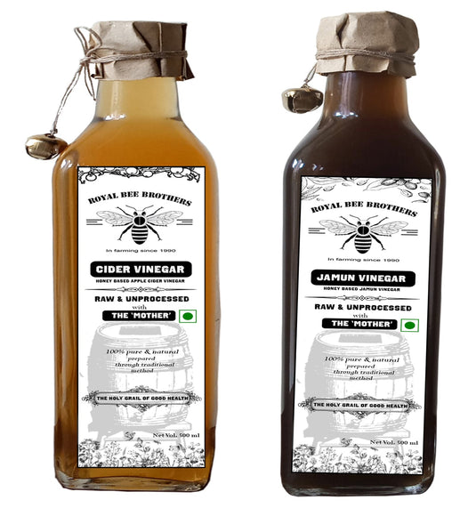 Mega Combo Pack -  Nine different types of Forest Honey, Cider and Jamun Vinegar, Gulkand - Royal Bee Brothers