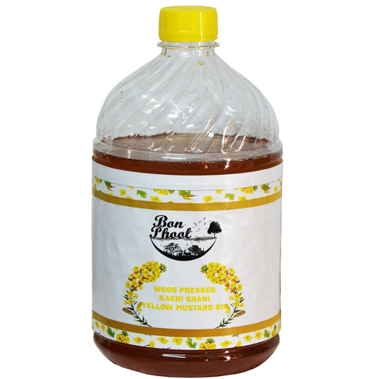 Wood Pressed - Kachi Ghani Yellow Mustard Oil 5 ltr - Royal Bee Brothers